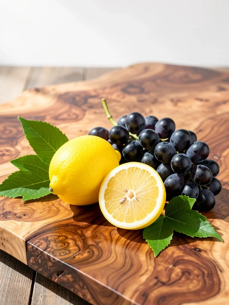 Limones frescos y uvas